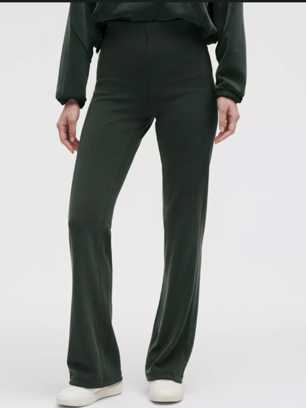 lululemon athletica Ribbed Flared Pant — Rainforest Green